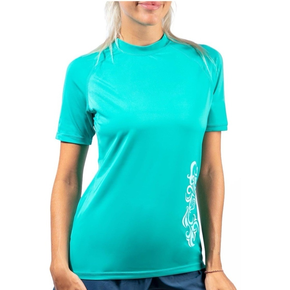 NWT Kanu Surf Women's Breeze Ii Swim Tee - Color Lagoon Teal - Size M